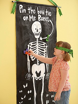 Halloween Crafts and Activities for Kids that are way too much fun! Pin the Bow Tie on Mr. Bones!
