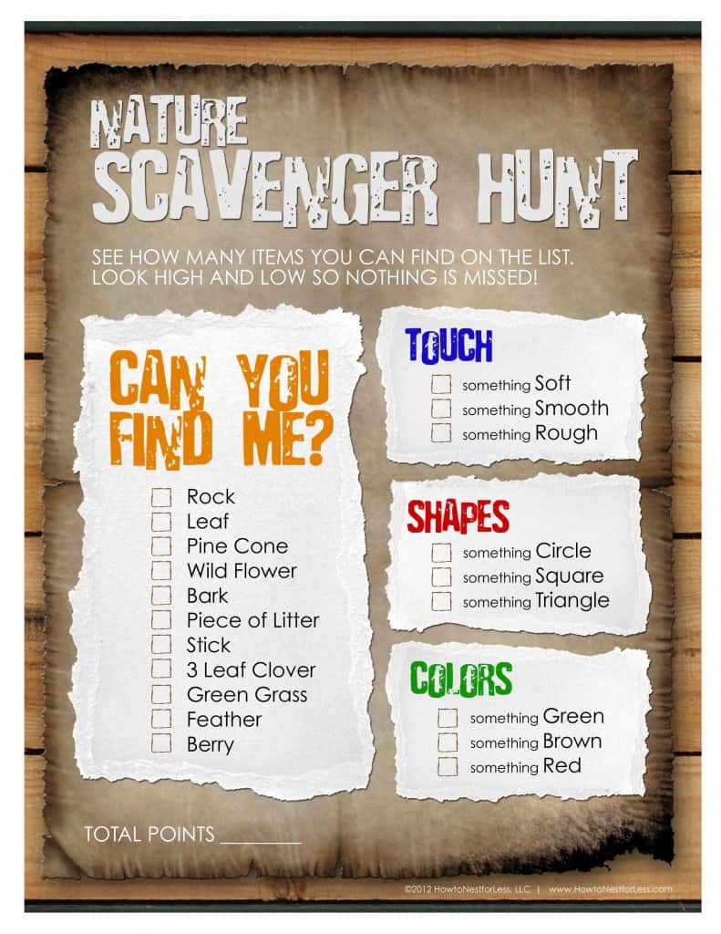 I love this idea for a nature scavenger hunt for littles! Learning and having fun! Free Printables Included!!
