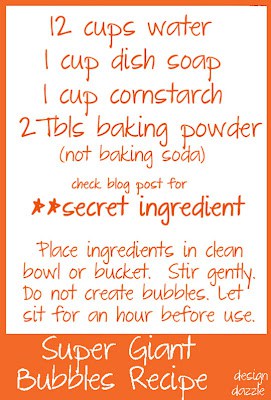 Super giant bubbles! Step-by-step instructions with recipe and secret ingredient! | Design Dazzle Super giant bubbles! Step-by-step instructions with recipe and secret ingredient! | Design Dazzle