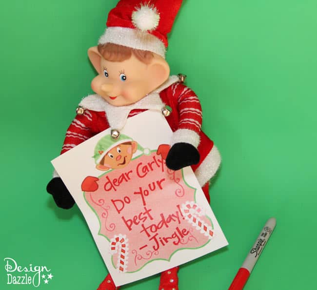 Free elf printables and Fun Elf Ideas - leave a note for your child from their elf or give cute little gifts with elf printables - Design Dazzle