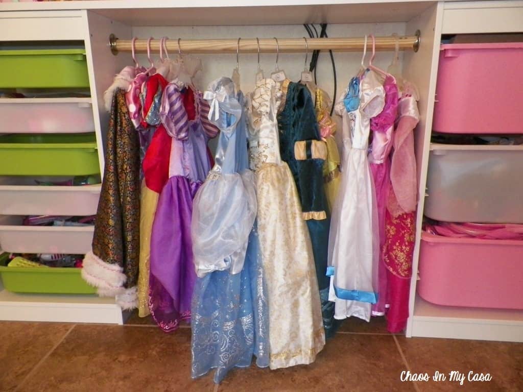 DIY dress up clothes storage system