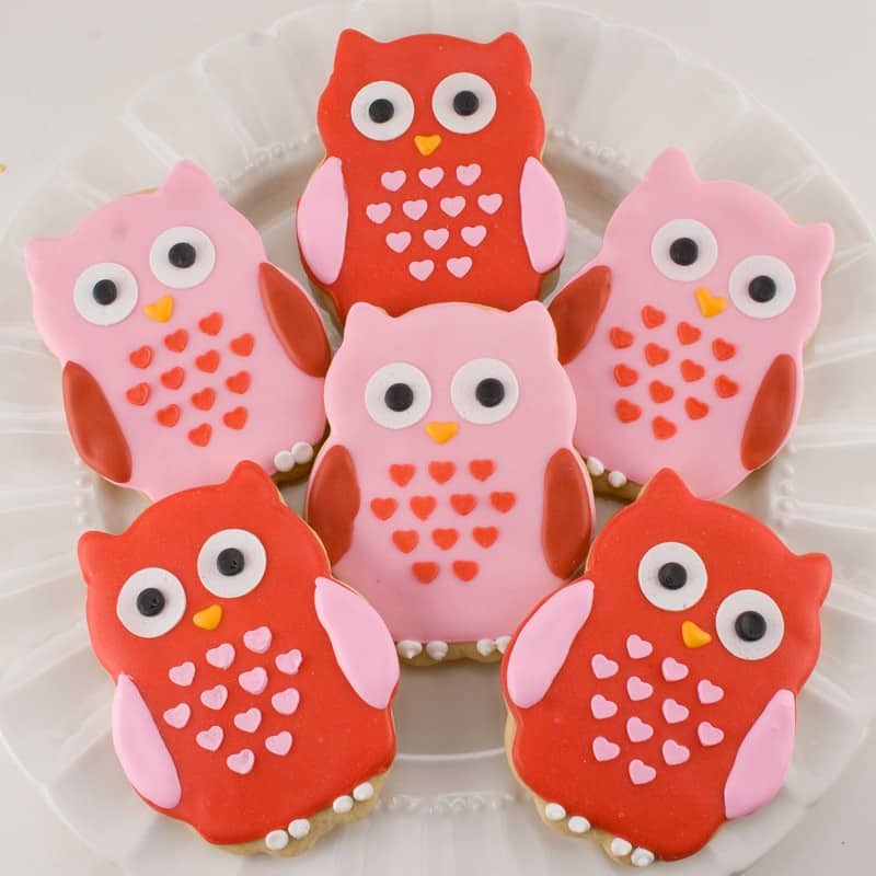 Valentine Owl Cookies