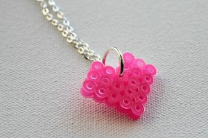 valentine's day crafts for kids - bead heart necklace