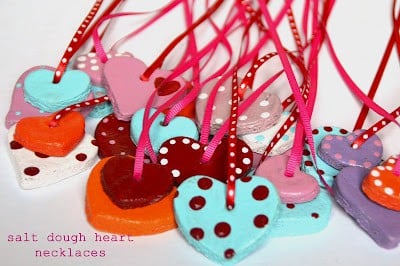 valentine's day crafts for kids - salt dough necklaces