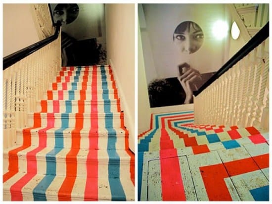 Colorfully Lined Stairs