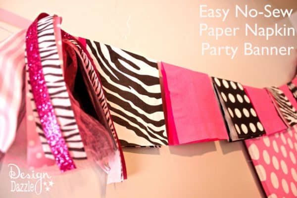 easy no sew paper napkin party banner
