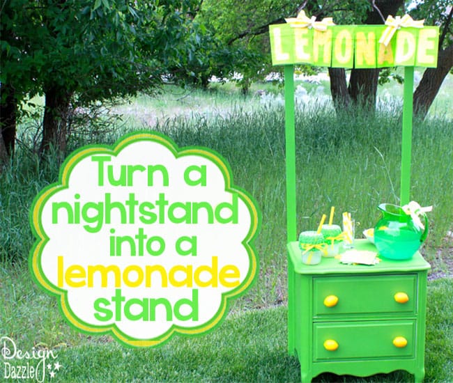 Turn a night stand into a LEMONADE stand! Easy DIY project to repurpose a night stand! Design Dazzle