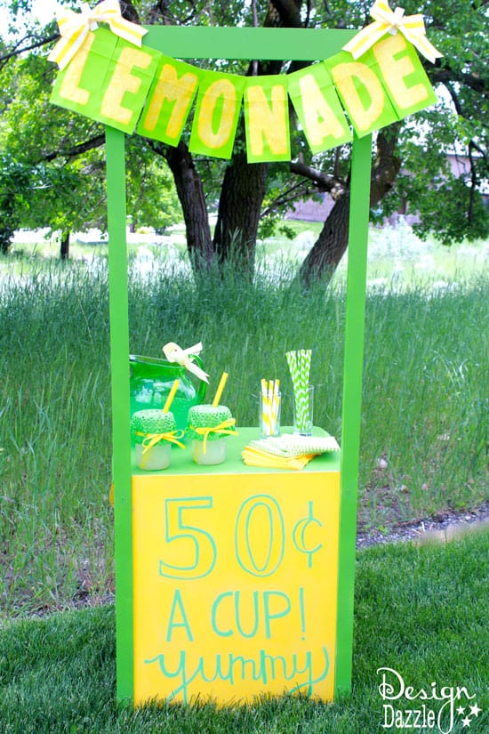 Turn a night stand into a LEMONADE stand! Easy DIY project to repurpose a night stand! Design Dazzle