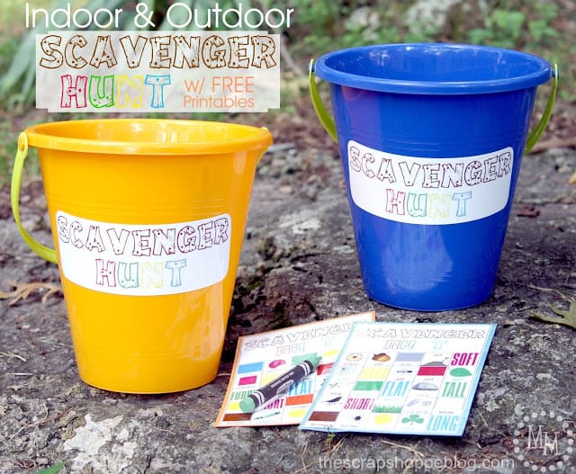 Design Dazzle Summer Camp - Indoor/Outdoor Scavenger Hunt FREE Printables by The Scrap Shoppe!