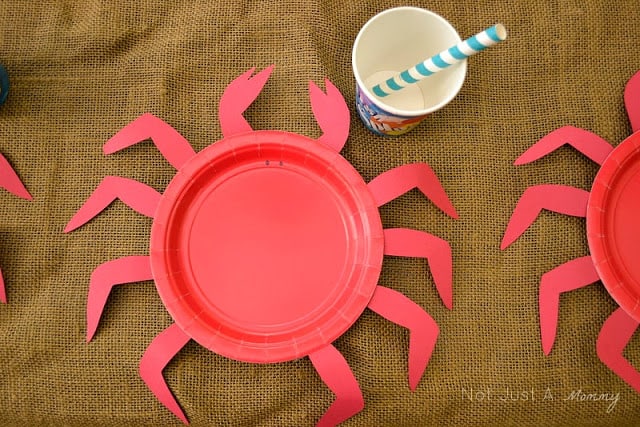 A Day At The Beach playdate party table crab plates