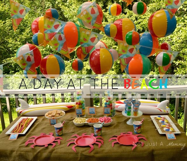 A Day At The Beach playdate party table