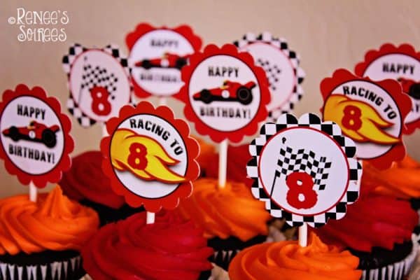 Hot Wheels Racing Car Party cupcaketoppers