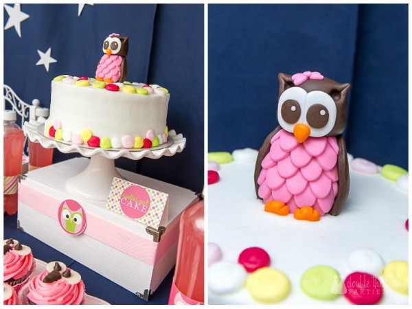 night owl sleepover cake