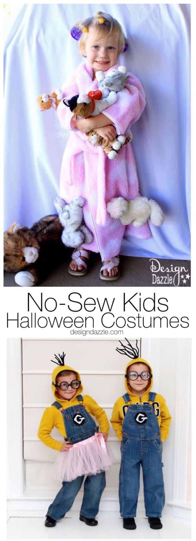 We gathered these no-sew kids halloween costumes to show you that you can make homemade costumes with out a sewing machine.