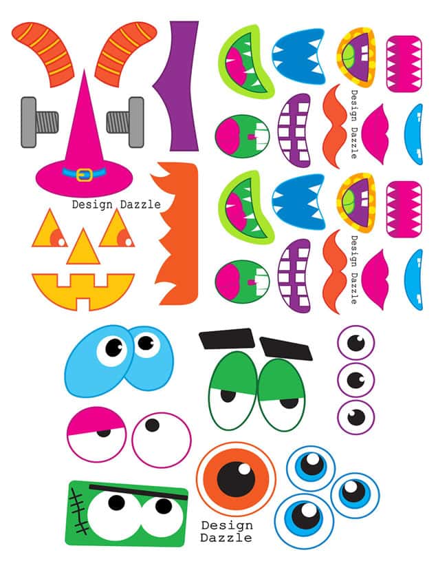Make Monster Face Halloween Goody Bags Free Printables