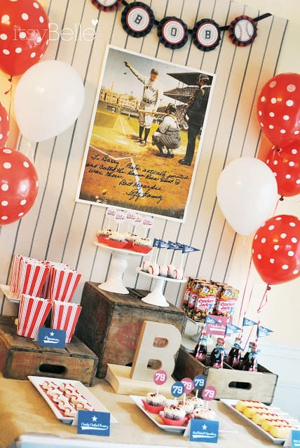 vintage baseball party decor