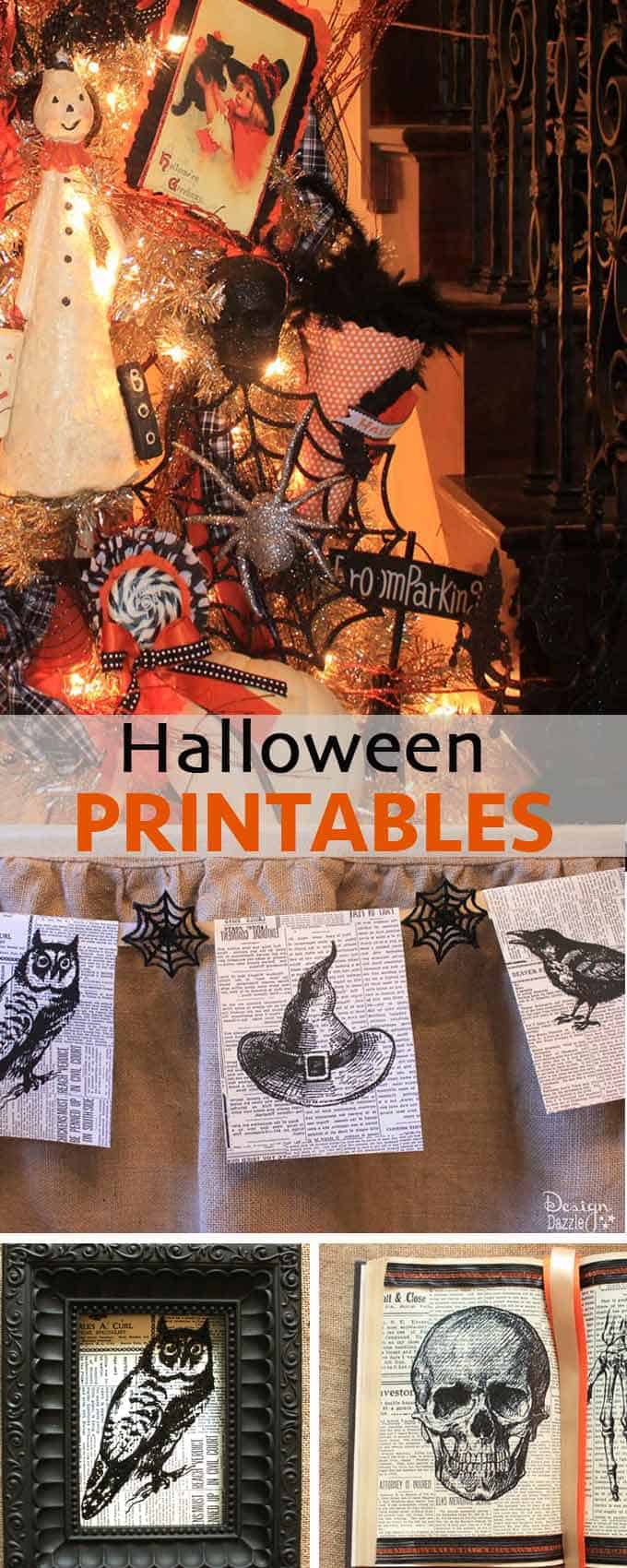 DIY Vintage Halloween Banner | vintage halloween decor | free halloween printables | free printables for halloween | home decor ideas for halloween | DIY halloween decor | halloween decorating tips | halloween decor ideas || Design Dazzle