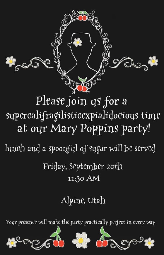 Mary Poppins Invitation - Design Dazzle