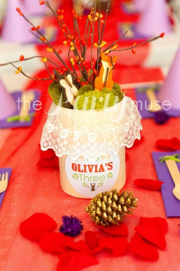 woodland party centerpieces