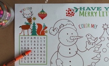 Christmas Activity Placemat