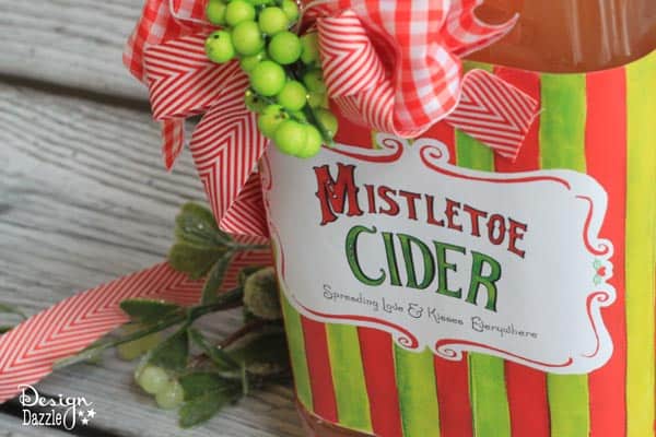 Bright & Cheery Mistletoe Cider Label- Design Dazle