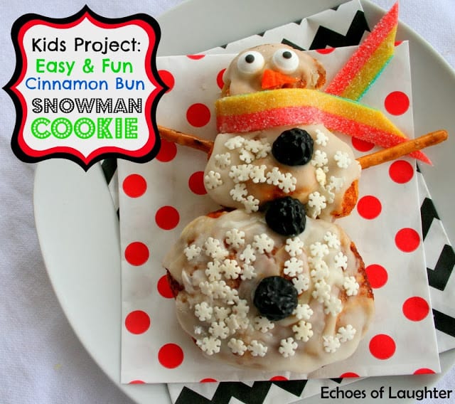 Cinnamon Bun Snowman Cookie