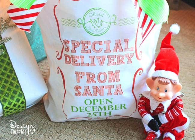 Santa Sack: Special Delivery From Santa Open Dec 25th! Have your elf help out and deliver the kids Santa Sack! Design Dazzle