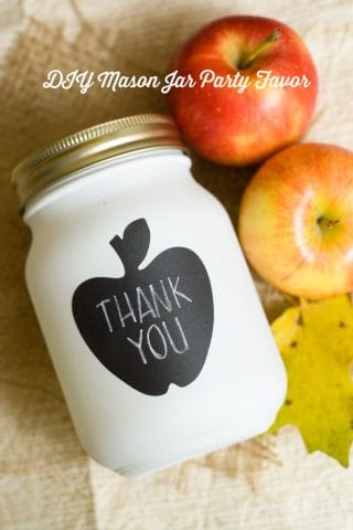 mason jar apple party favor