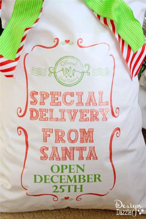 Printable to make your own Santa Sack! Special Delivery From Santa Open December 25th! Design Dazzle