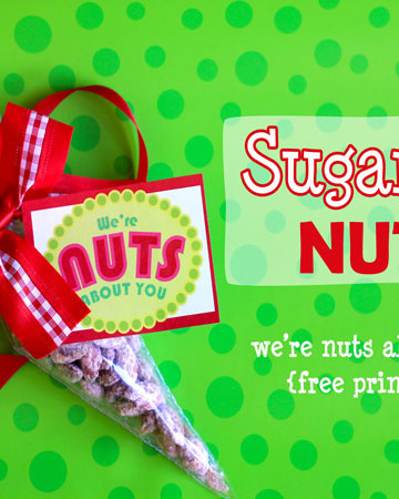 Sugared Nuts recipe and free printable tags from Design Dazzle