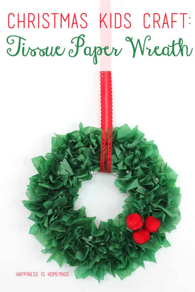 Christmas Kids Craft - Tissue Paper Wreath