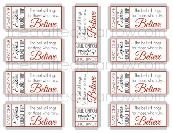 Polar Express Bell Favor Tag