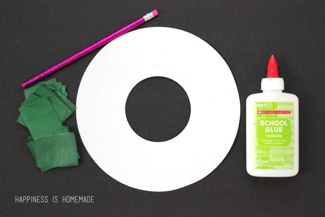 Supplies Needed to Make a Tissue Paper Wreath