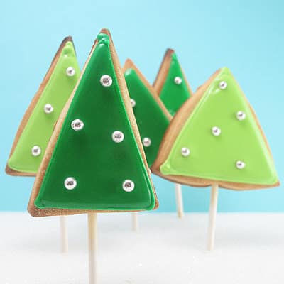 Christmas Tree Cookie Pops