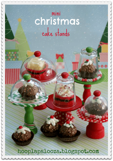 Mini Chrismas Cake Stands shared on Christmas Wonderful Link Party