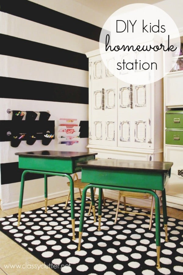 DIY Homework Station for Kids! Such a way to get kids motivated for school work!