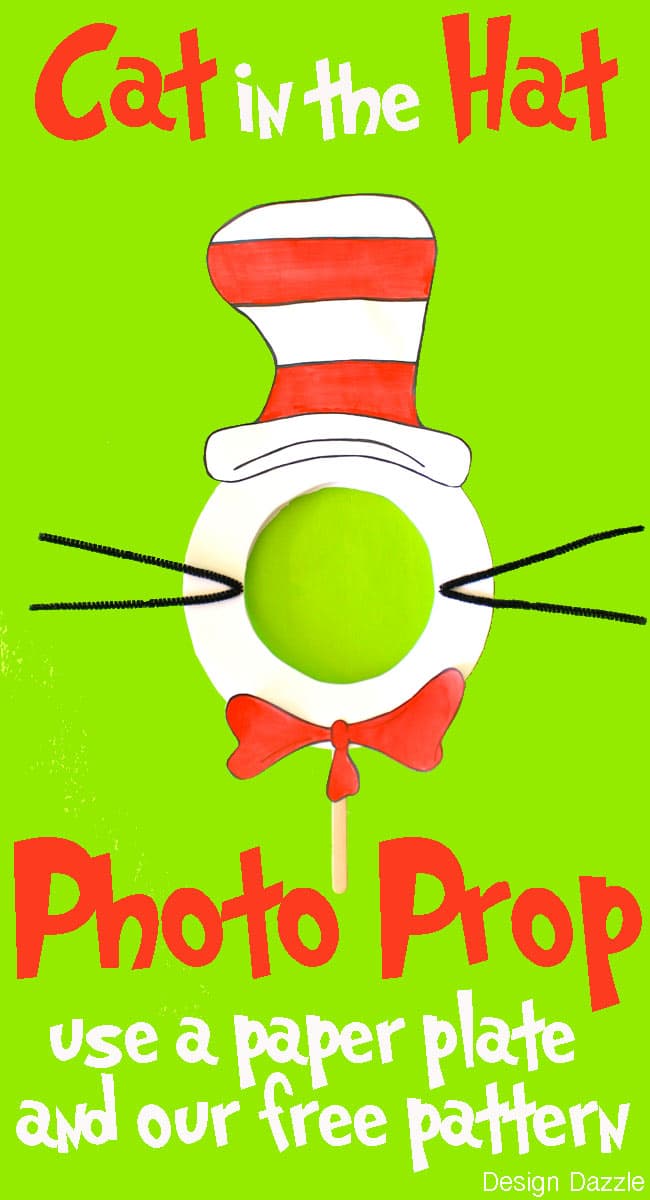 Cat in the Hat Photo Prop! Dr. Suess craft that is perfect for any party! #drsuess || Design Dazzle