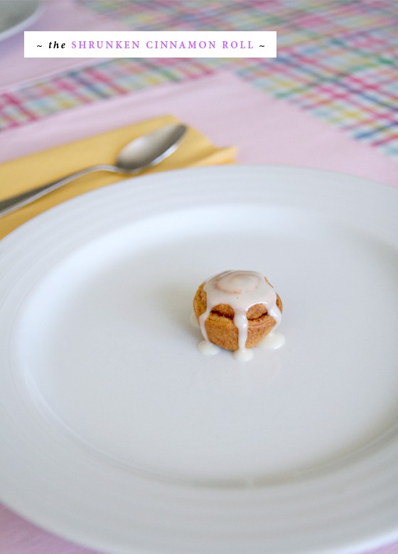 Mini cinnamon roll for April Fool's Day