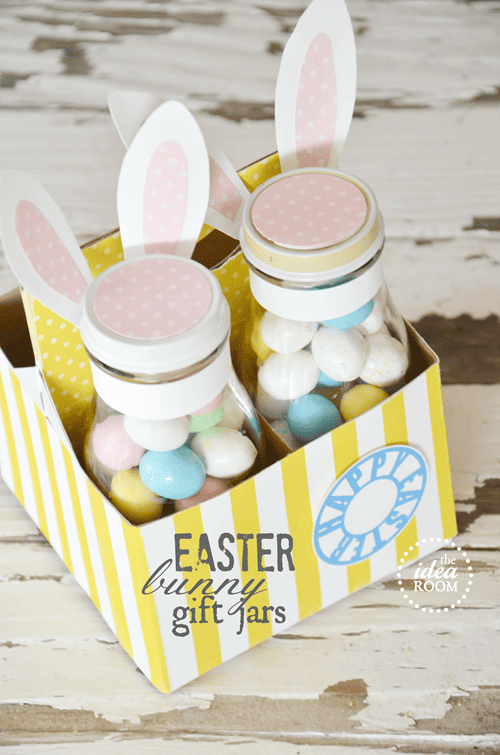 Easter bunny gift jars