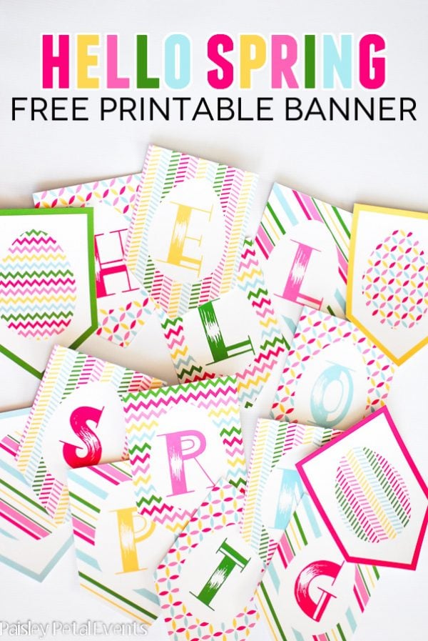 Hello Spring free printable banner