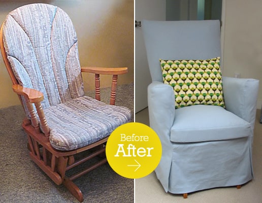 Reupholster online glider chair