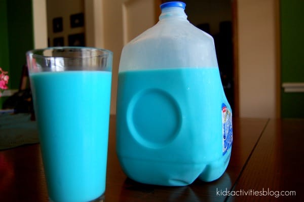 Blue milk for April Fool's Day