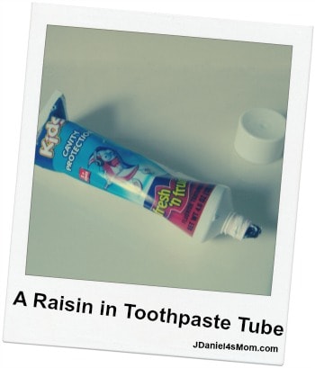 April Fool's prank - raisin in a toothpaste tube