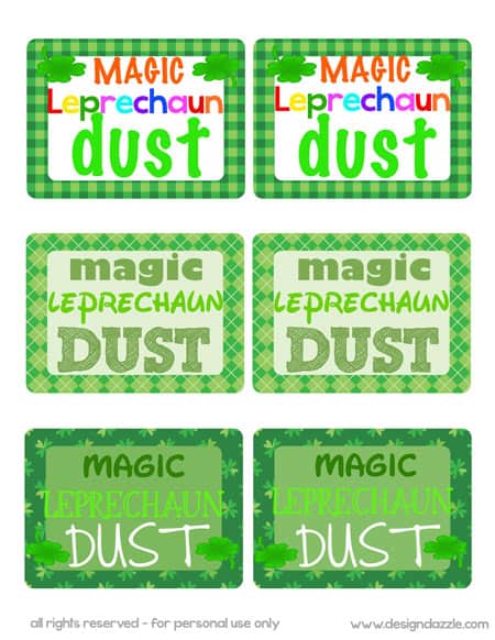 Magic Leprechaun Dust - Free Printable