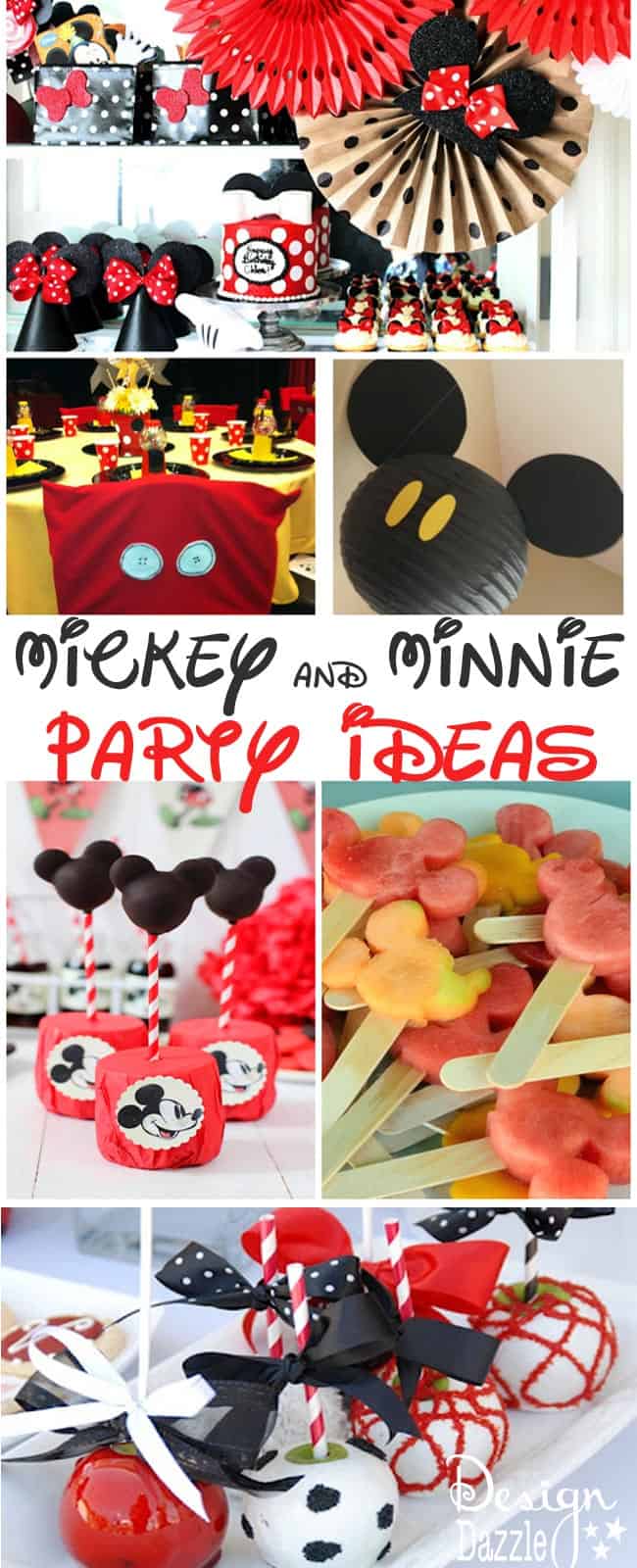 Mickey and Minnie Mouse Party and Food Decor Ideas - Design Dazzle #DisneySide #Mickeypartyideas #MinniePartyideas