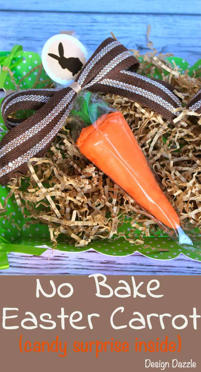 No bake Easter carrots with jelly bean surprise inside {FREE printable} - Design Dazzle