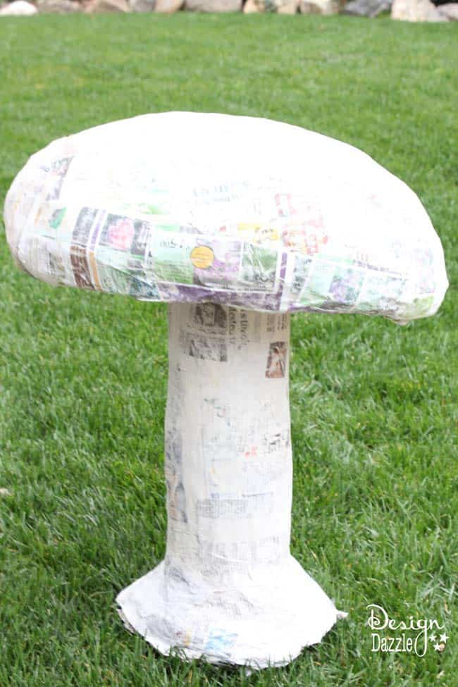 How to paper mache a giant mushroom - Design Dazzle