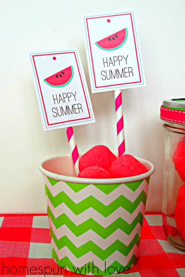 DIY Watermelon Play Dough! Great kids activity for this summer!