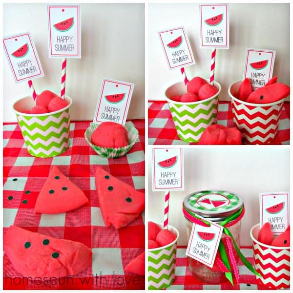 summer ideas with kids: watermelon playdough