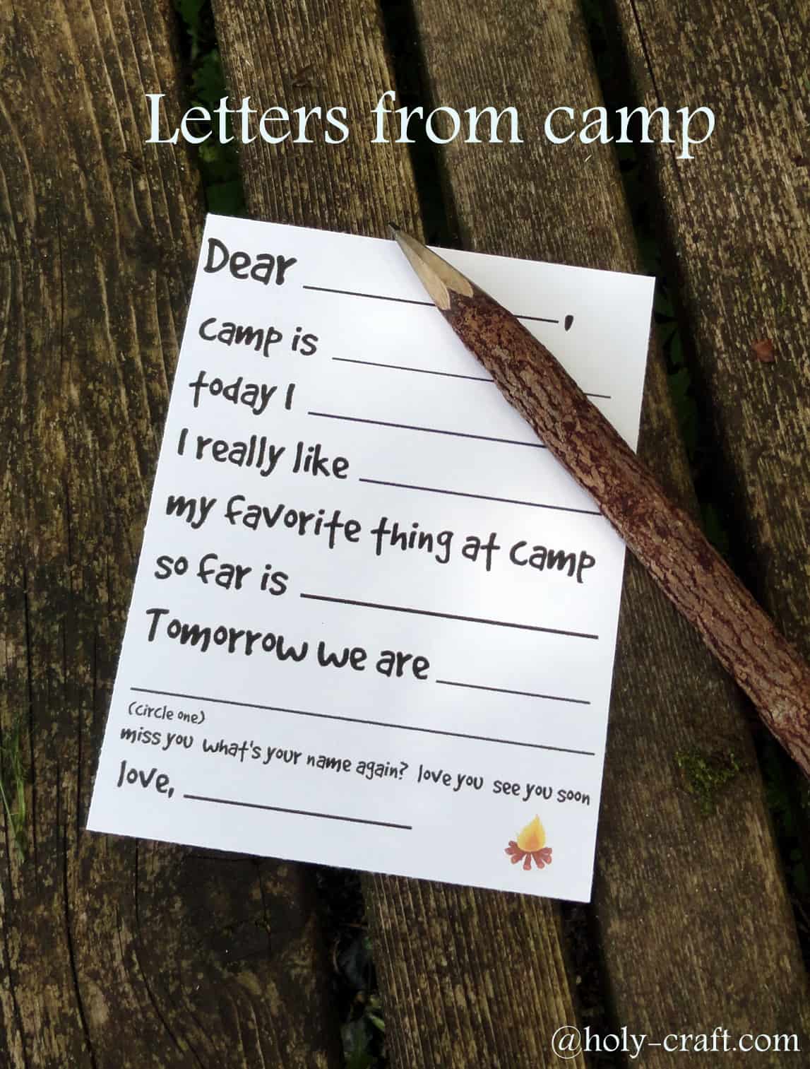 Letters from Camp Free Printable Design Dazzle